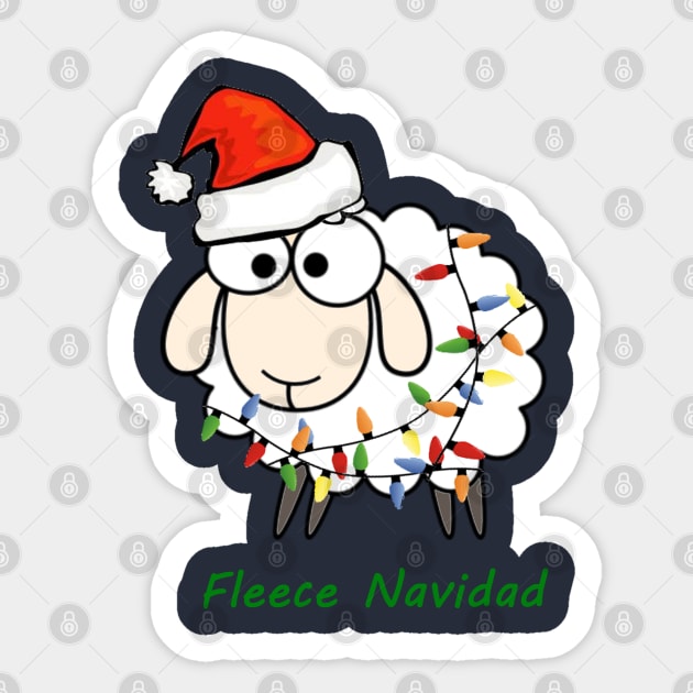 Fleece Navidad - Fun Pun Christmas/Holiday Sheep Sticker by bethcentral